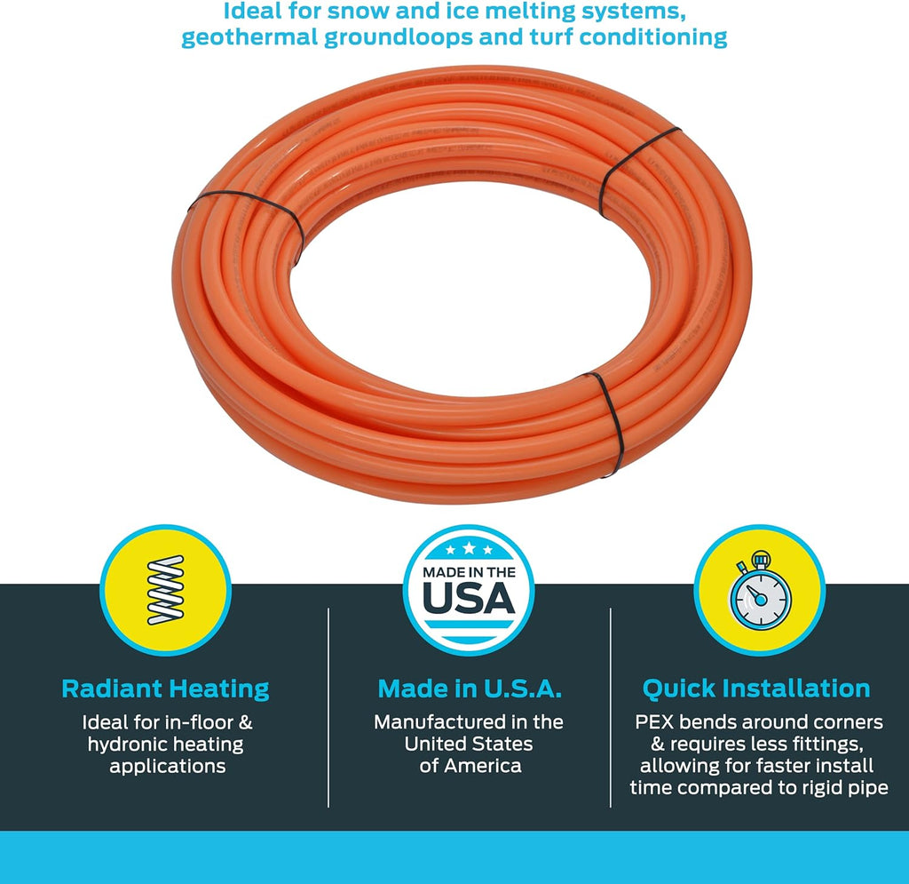Orange PEX Pipe Oxygen Barrier Water Tubing K17095