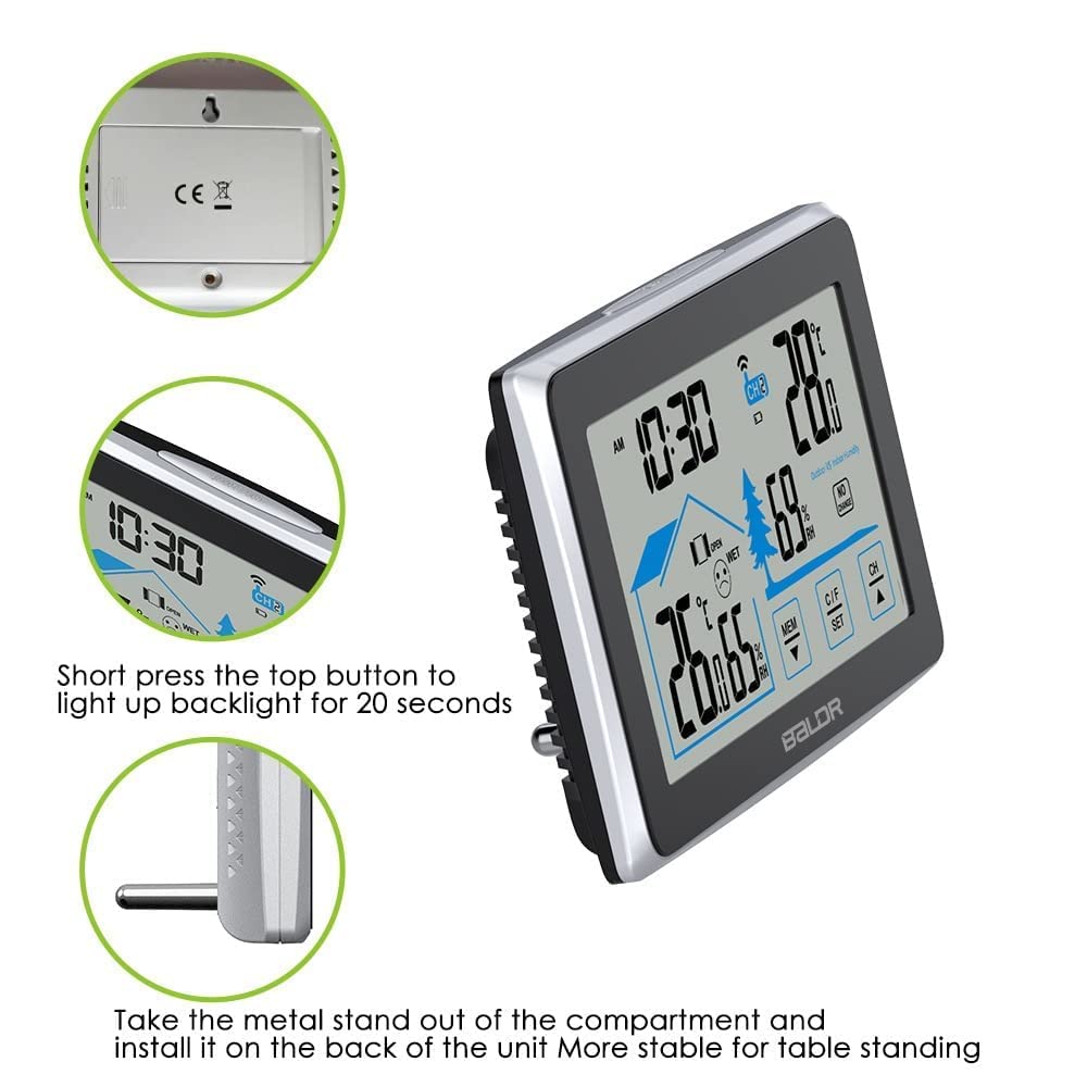 Wireless Indoor Outdoor Weather Station with Atomic Clock W4726