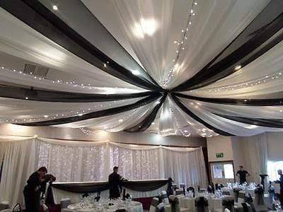 40 Feet White Sheer Voile Ceiling Draping Panel F449853