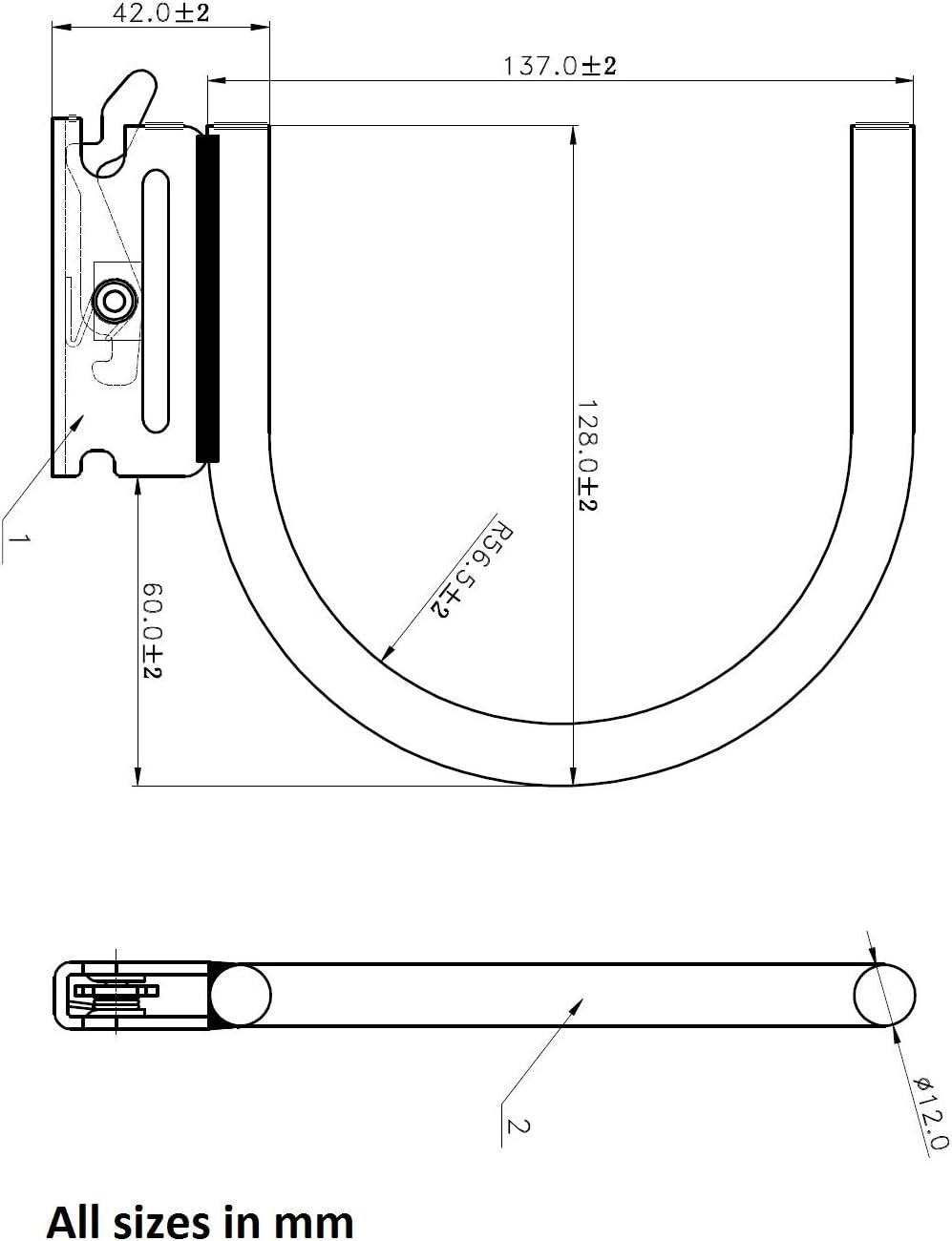 20 Pack E Track J Hook Round 4.5 Wide C2235