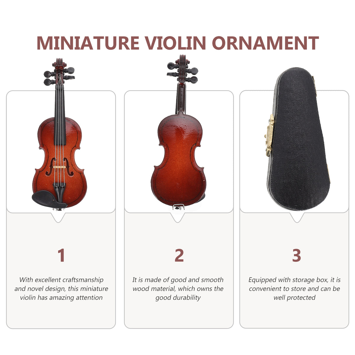 Violin Ornaments Baby Doll Toys Tabletop Decor 2 Sets J75234