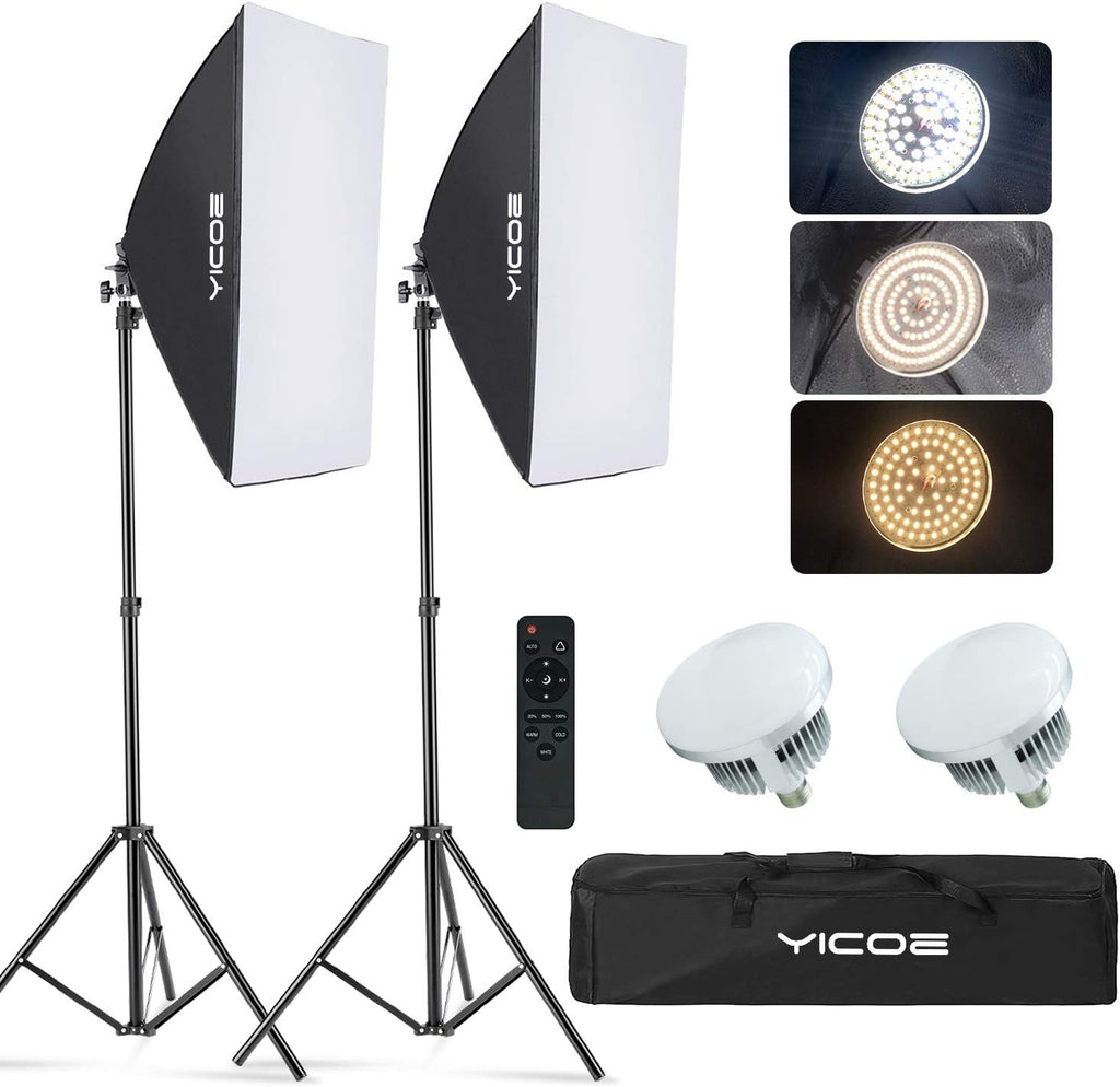 Softbox Lighting Kit Continuous Lighting System with 5700K Light Bulb C183003