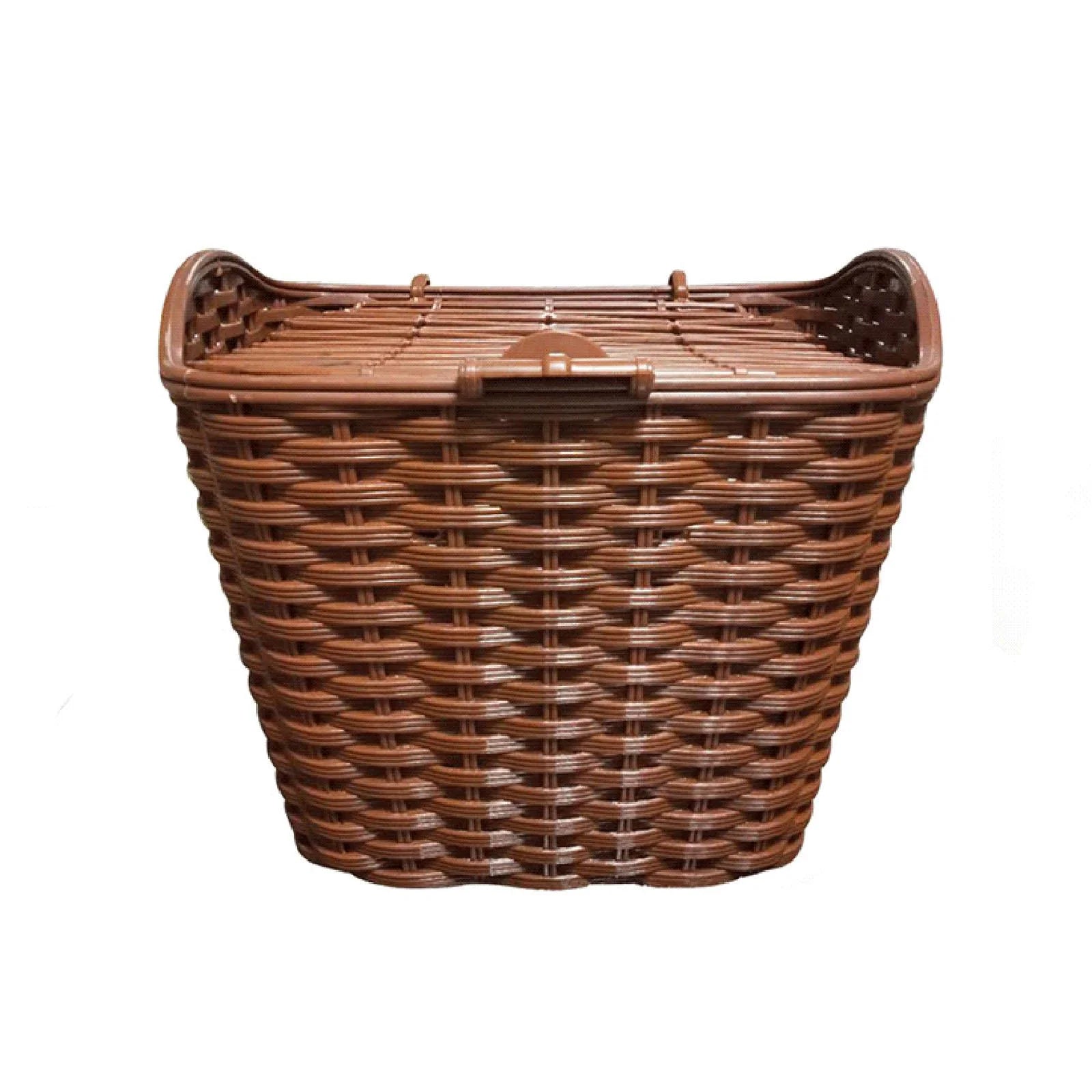 Woven Bike Basket with Lid Y8022