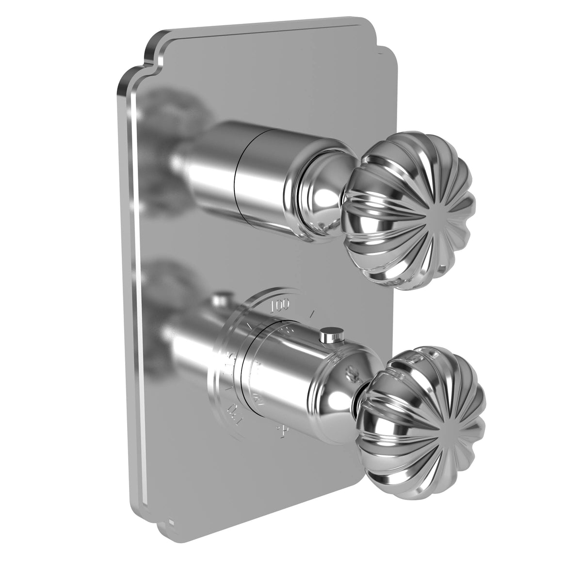 Aged Brass Square Thermostatic Trim Plate with Handle H6641