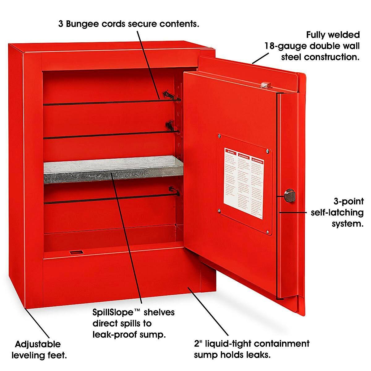 Red Manual Doors Flammable Storage Cabinet X92438