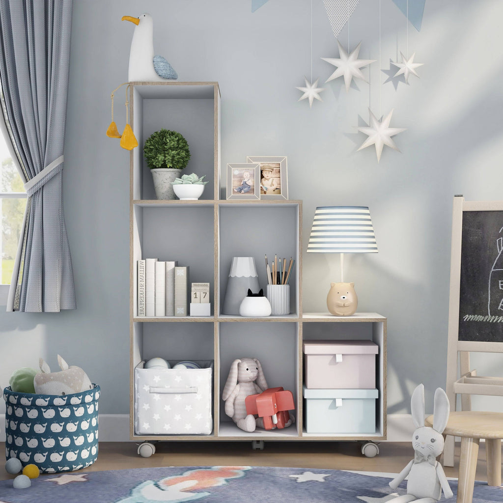 White 6-Shelf Display Cabinet E888