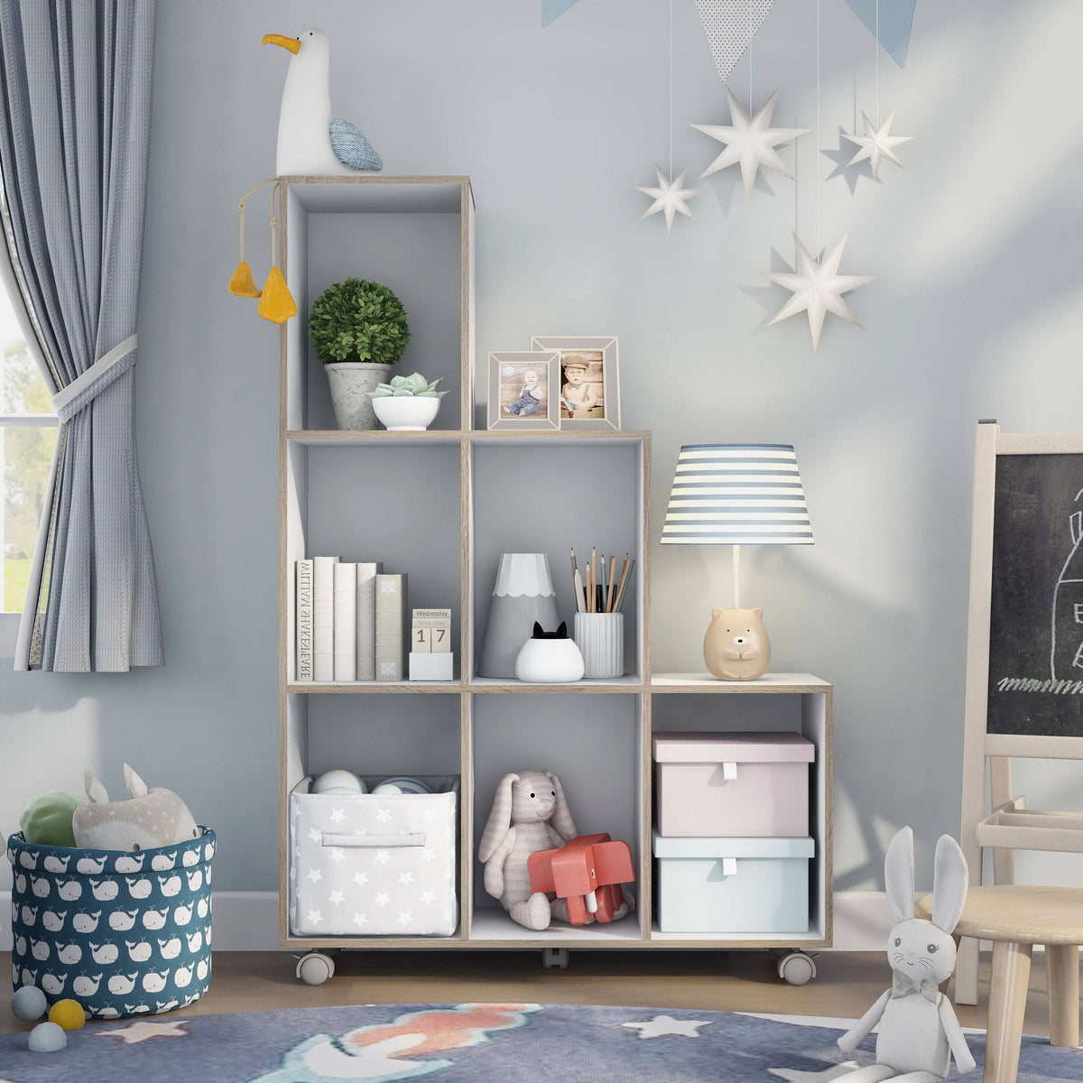 White 6-Shelf Display Cabinet E888