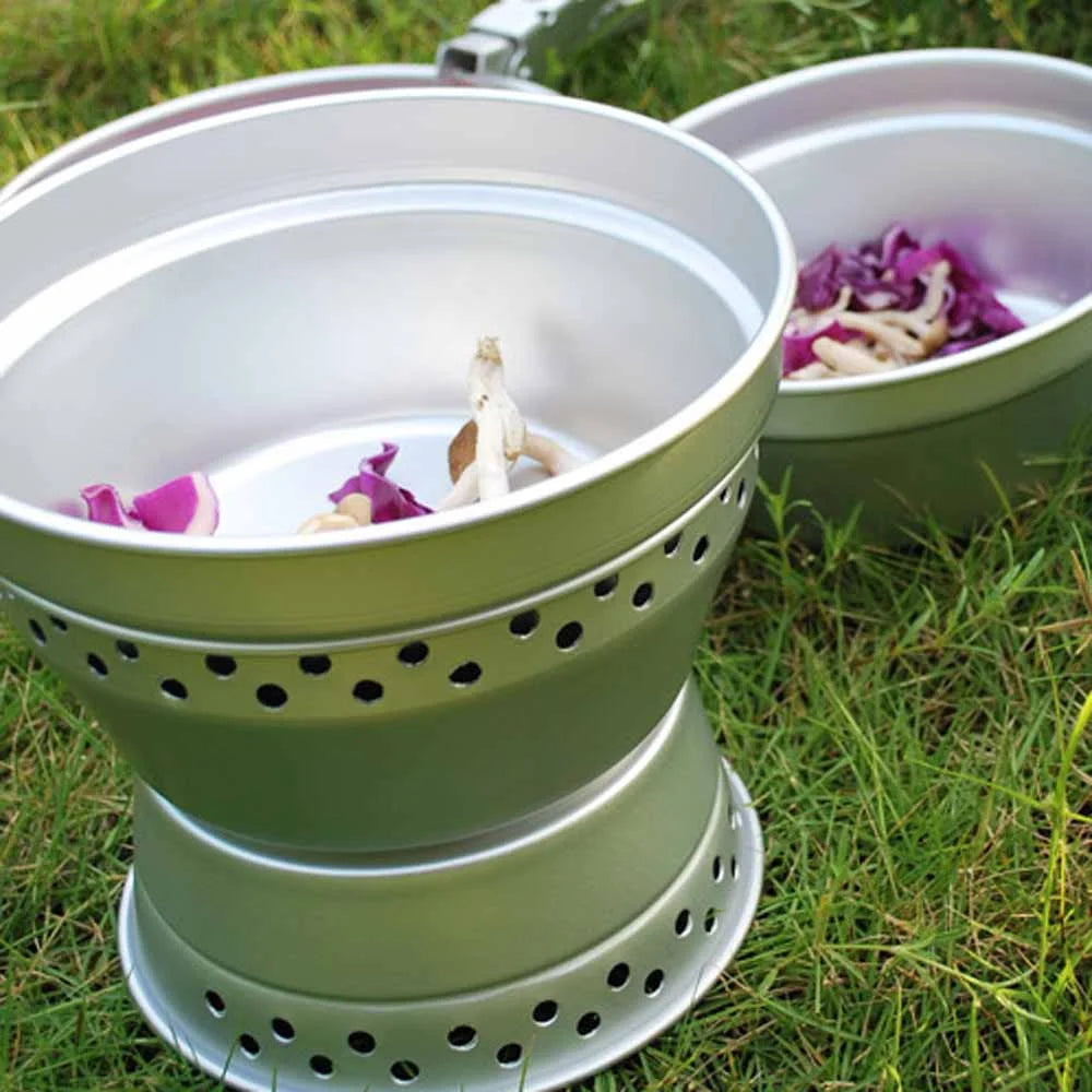Backpacking Cooking Set with Alcohol Spirit Stove Pot Pan P952173