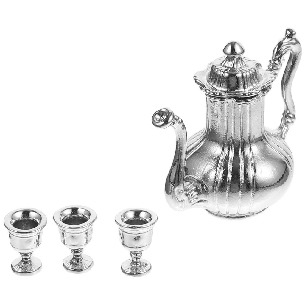 1:12 Miniature Dollhouse Teapot Toy Wine Bottle Jewelry Ornaments Metal O2023