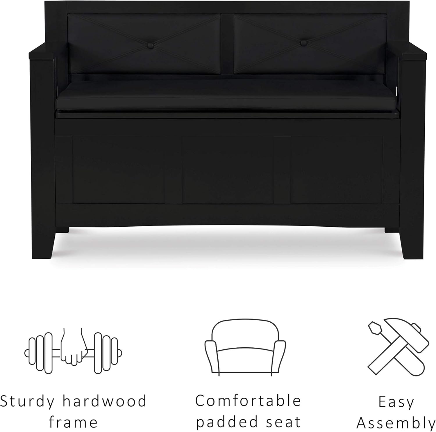 Black Padded Bench X138125