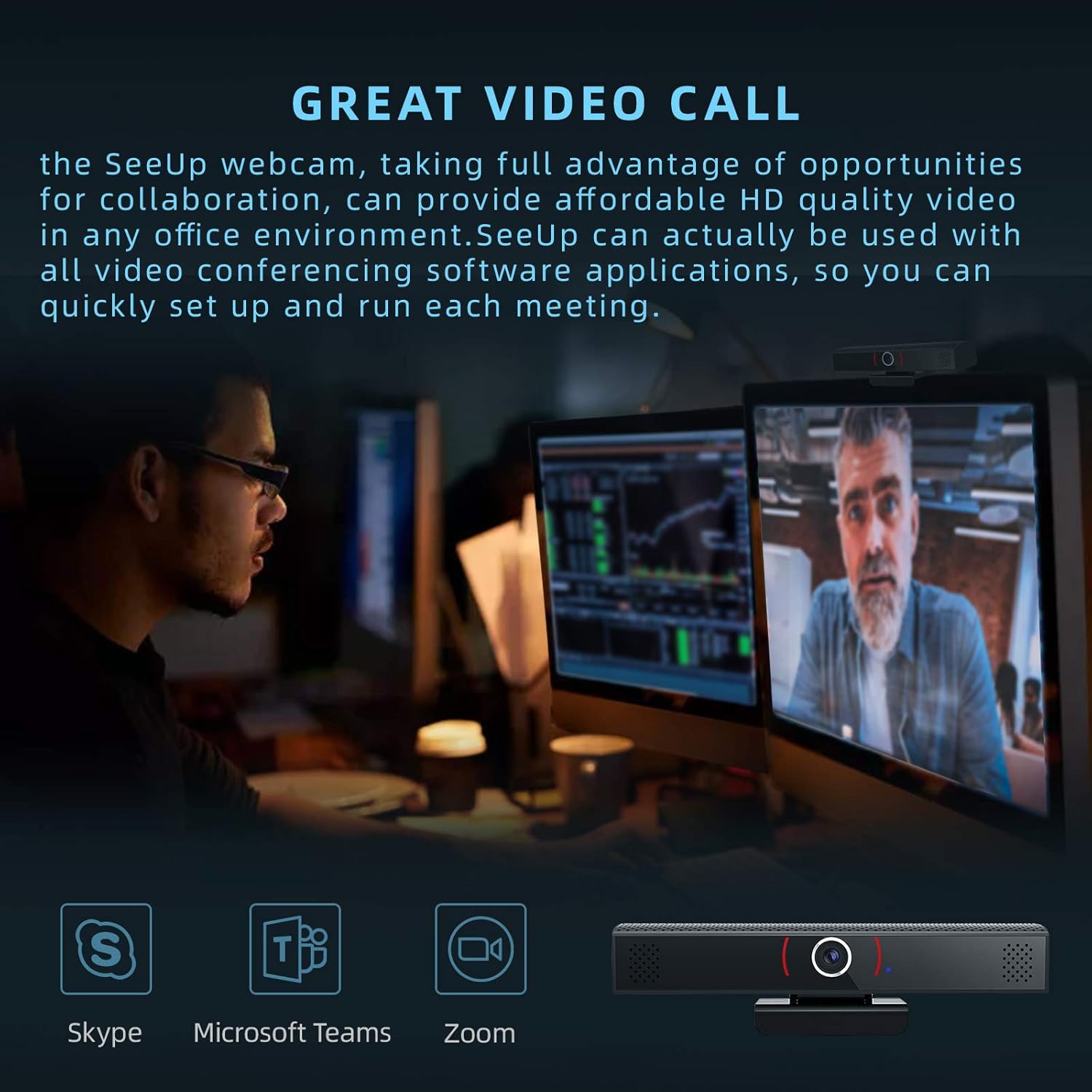 1080p Full HD Webcam with Stereo Microphone and Speaker U4880