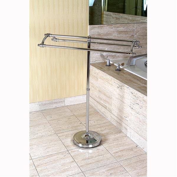 Satin Nickel Pedestal Towel Rack E17988