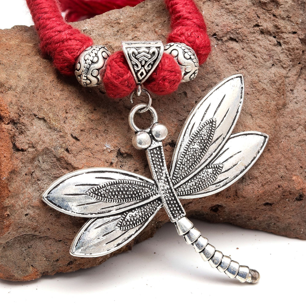 925 Silver Butterfly Macrame Necklace 20 in D8334