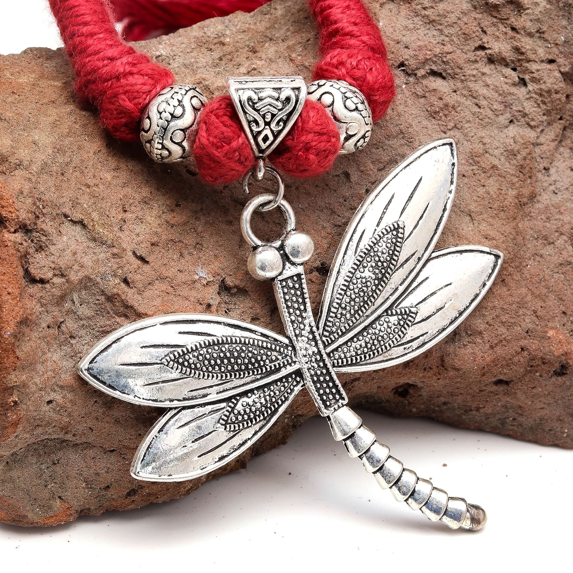 925 Silver Butterfly Macrame Necklace 20 in D8334