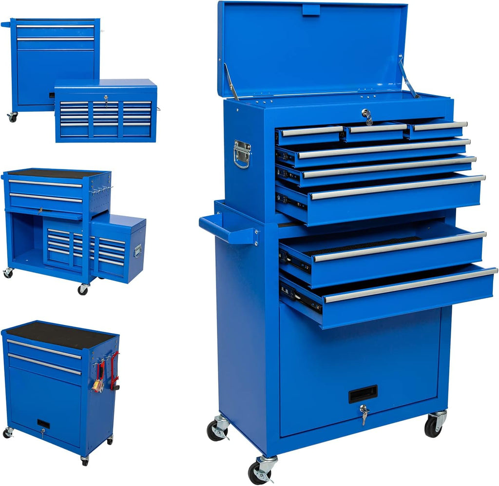 8-Drawer Red Rolling Tool Chest with Wheels N529