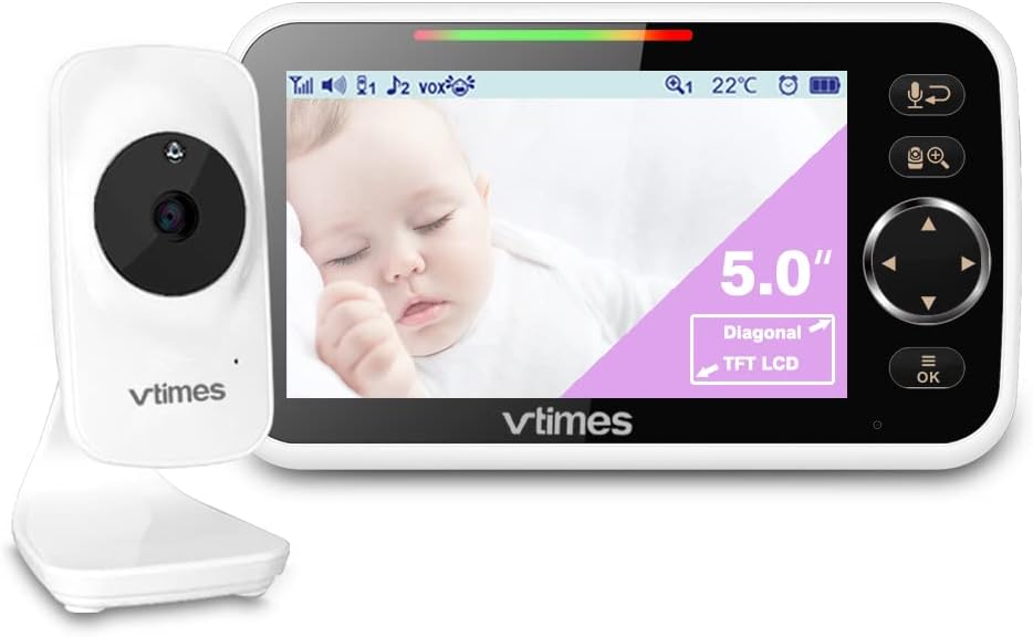 5 LCD Screen Video Baby Monitor with Camera and Audio Z60522