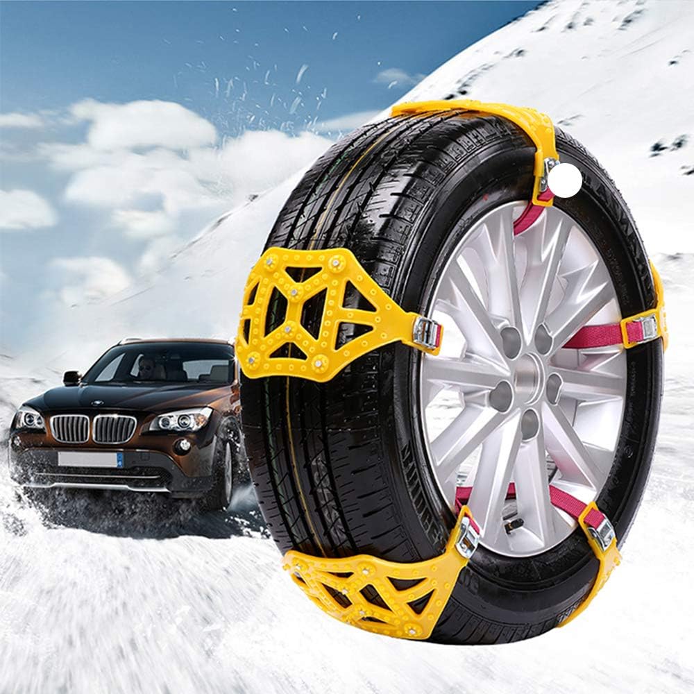 8Pcs Anti-Skid Snow Chains for Tyres, Universal 165-285mm D3578