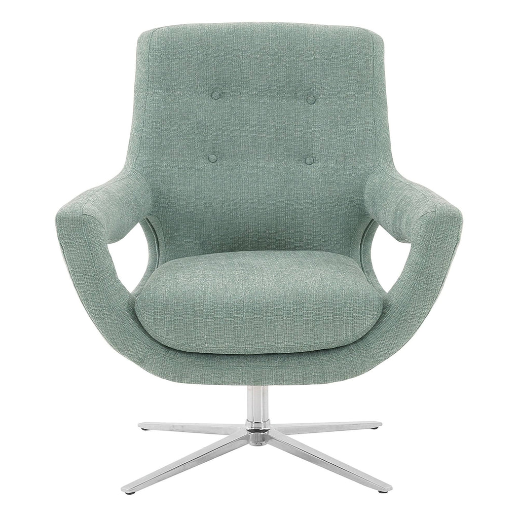Spa Blue Fabric Adjustable Swivel Accent Chair H644