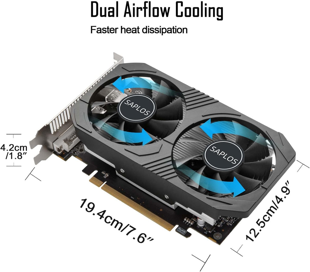 4GB GDDR5 128 Bit Dual Fans PCI Express Graphics Card R2862