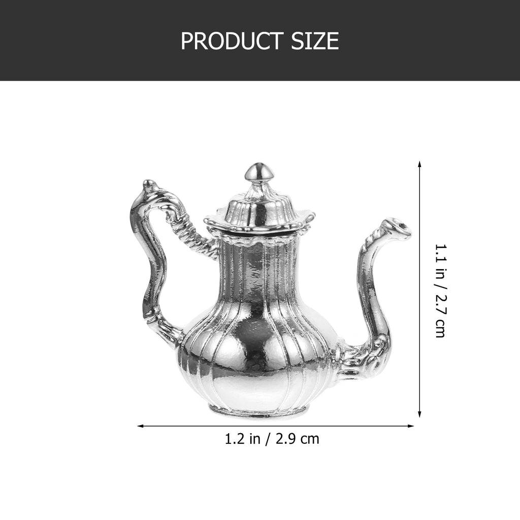1:12 Miniature Dollhouse Teapot Toy Wine Bottle Jewelry Ornaments Metal O2023