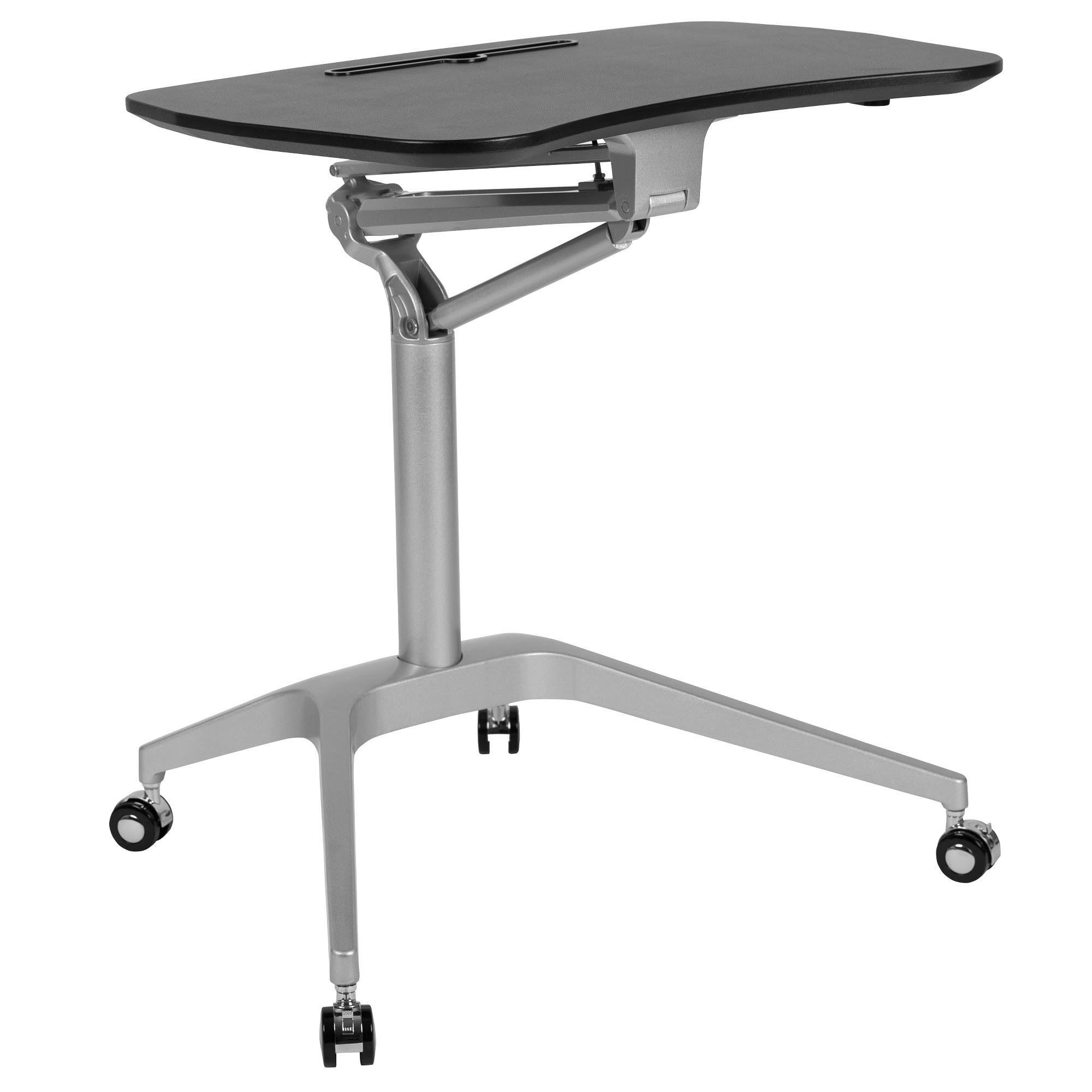 Black Mobile Ergonomic Desk with Adjustable Range 29x22-41x22 B576078