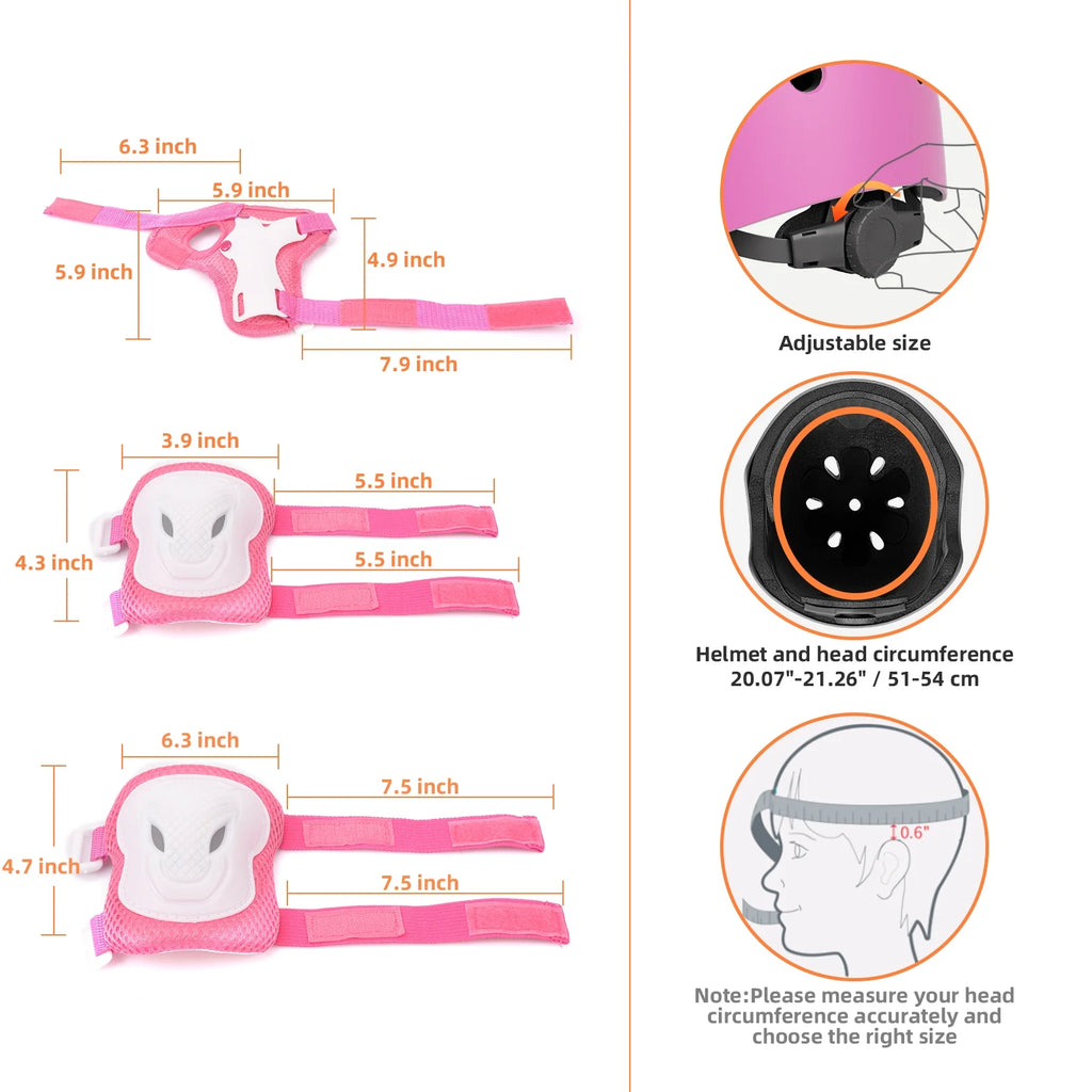 Kids Bike Helmet with Knee Elbow Pads Wrist Guards Q726858