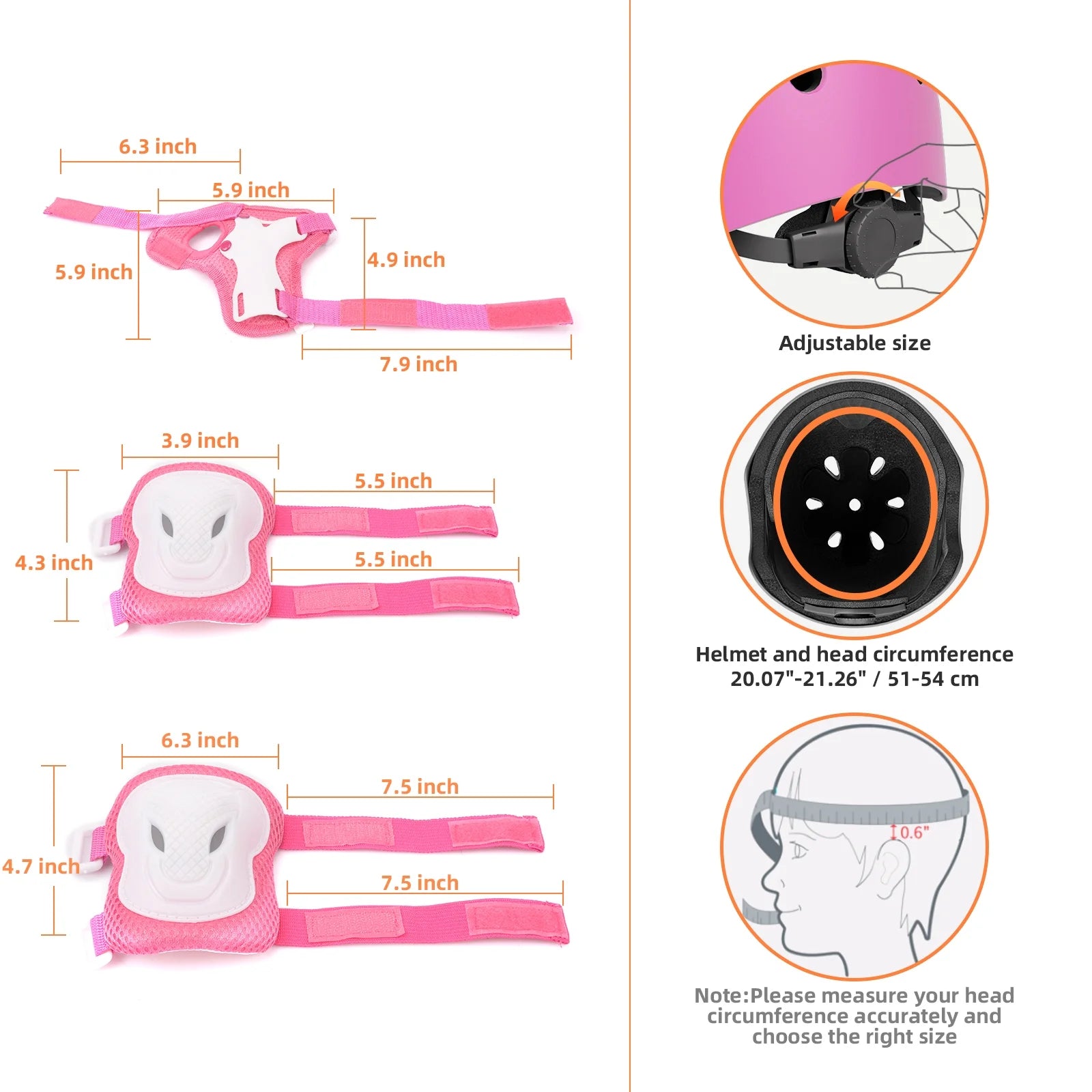 Kids Bike Helmet with Knee Elbow Pads Wrist Guards Q726858