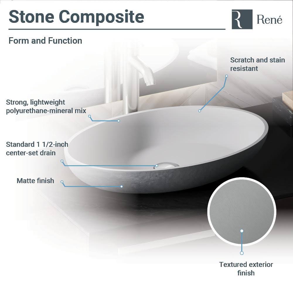 Stone Composite Oval Vessel Sink Z2068