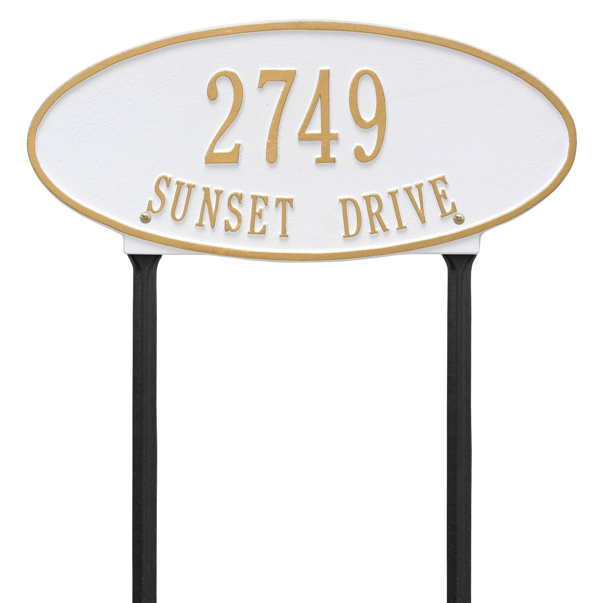 Oval Lawn Two Line Black Silver T545887