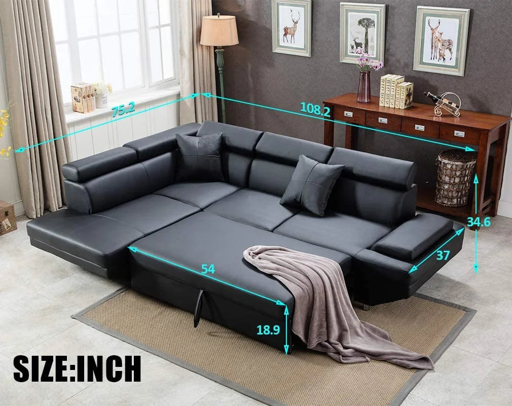 2 Piece Faux Leather Sectional Sofa N1136