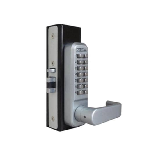 Mechanical Keyless Narrow Stile Lever Handle Lock with Passage Function and Double Sided Combination V9681