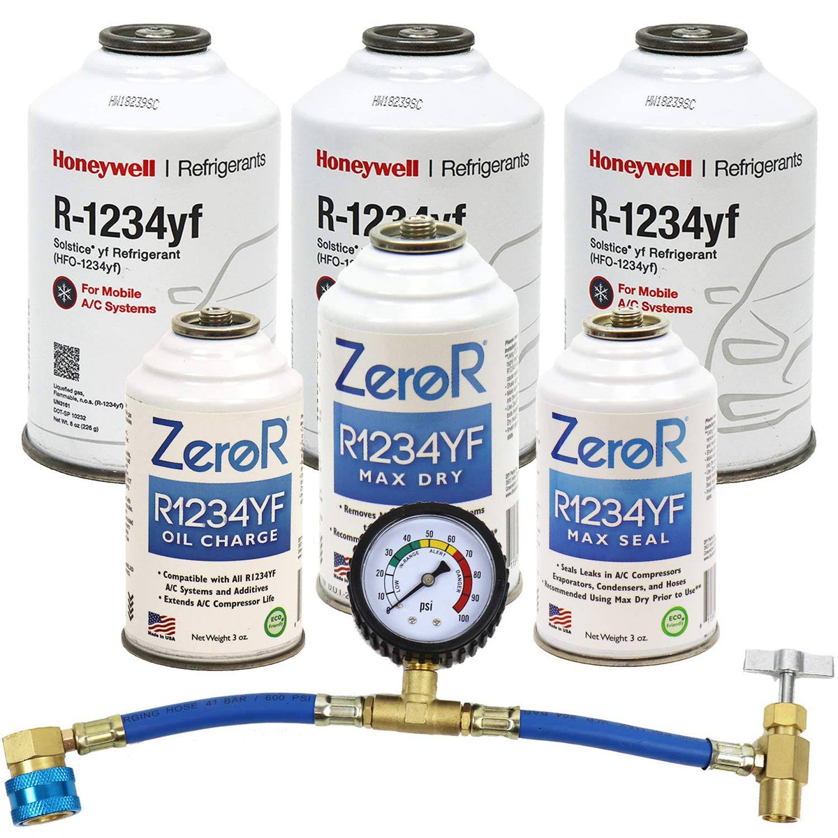 AC Recharge Kit with Stop Leak Repair (7 items) K254
