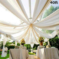 40 Feet White Sheer Voile Ceiling Draping Panel F449853