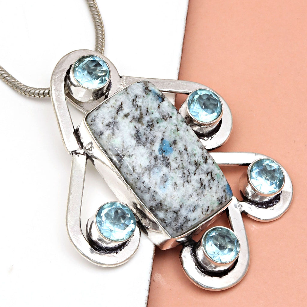 Handmade 925 Silver Jasper Gemstone Necklace L281