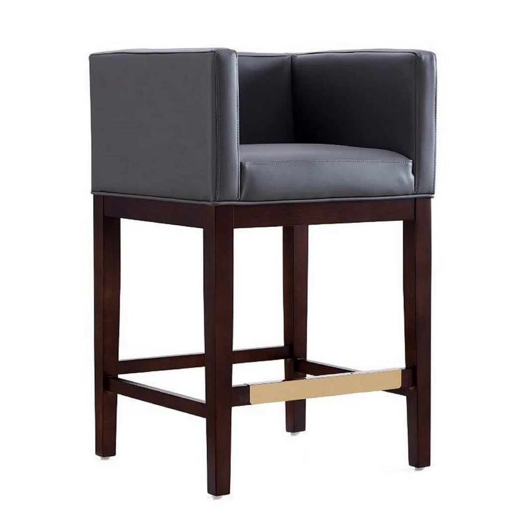 Grey and Dark Walnut Beech Wood Counter Height Bar Stool L2989