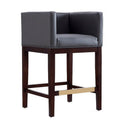 Grey and Dark Walnut Beech Wood Counter Height Bar Stool L2989