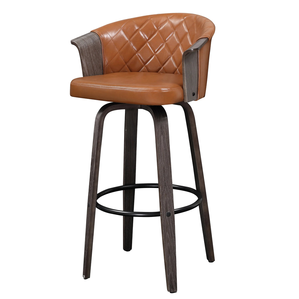 Set of 2 Faux Leather Swivel Bar Stools M906620