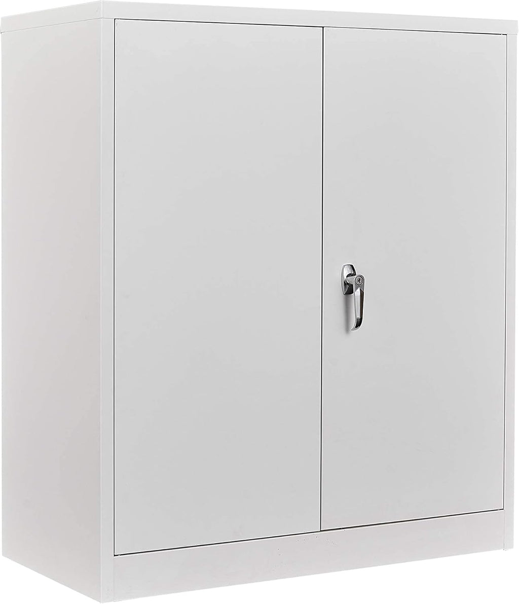 72" Tall Steel Storage Cabinet with Locking Door and 4 Adjustable Shelves (White) B665