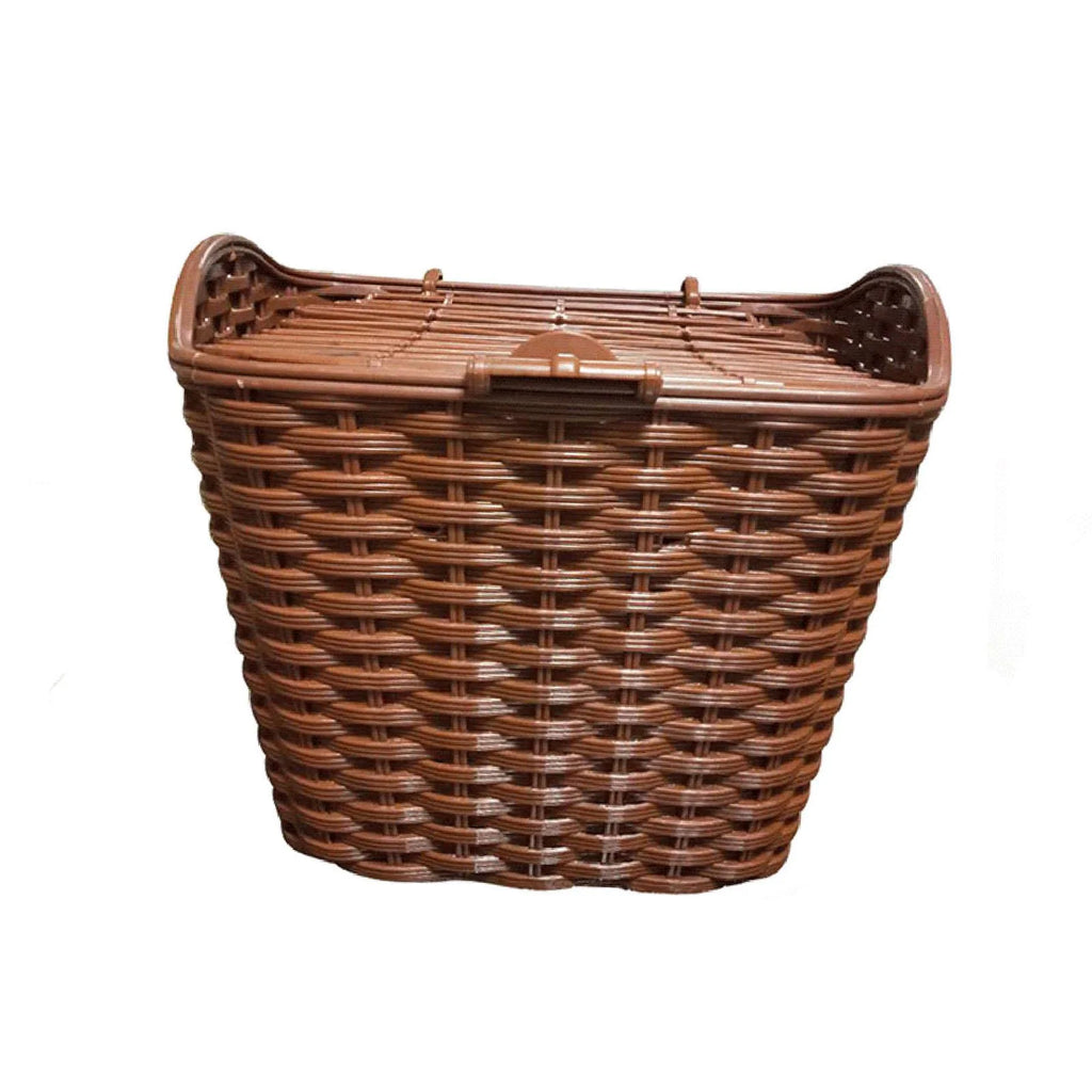 Woven Bike Basket with Lid Y8022
