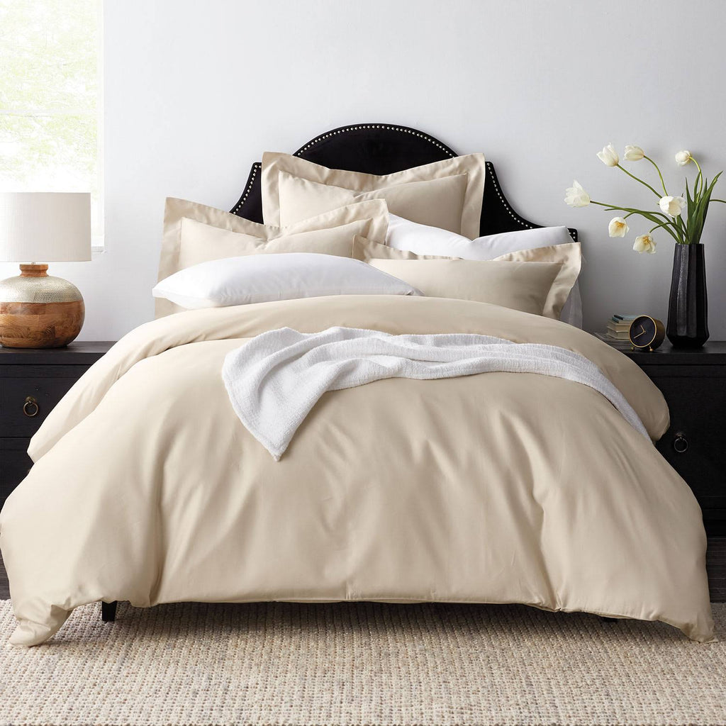 Pink Sand Solid Oversized Queen Egyptian Cotton Sateen Duvet Cover J487