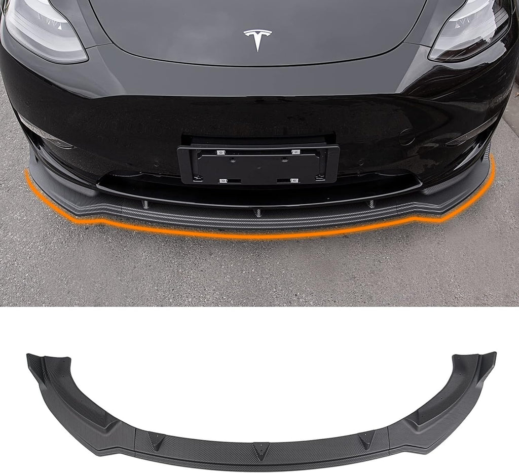 Matte Carbon Fiber Pattern Front Bumper Lip Kit F2460