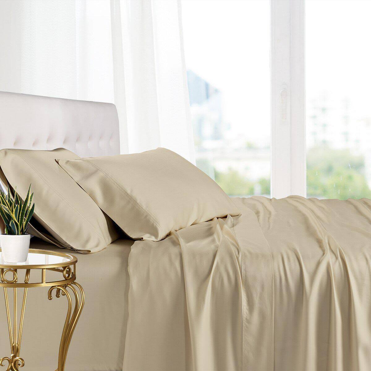 Adjustable Split King Bamboo Sheets Linen N9386