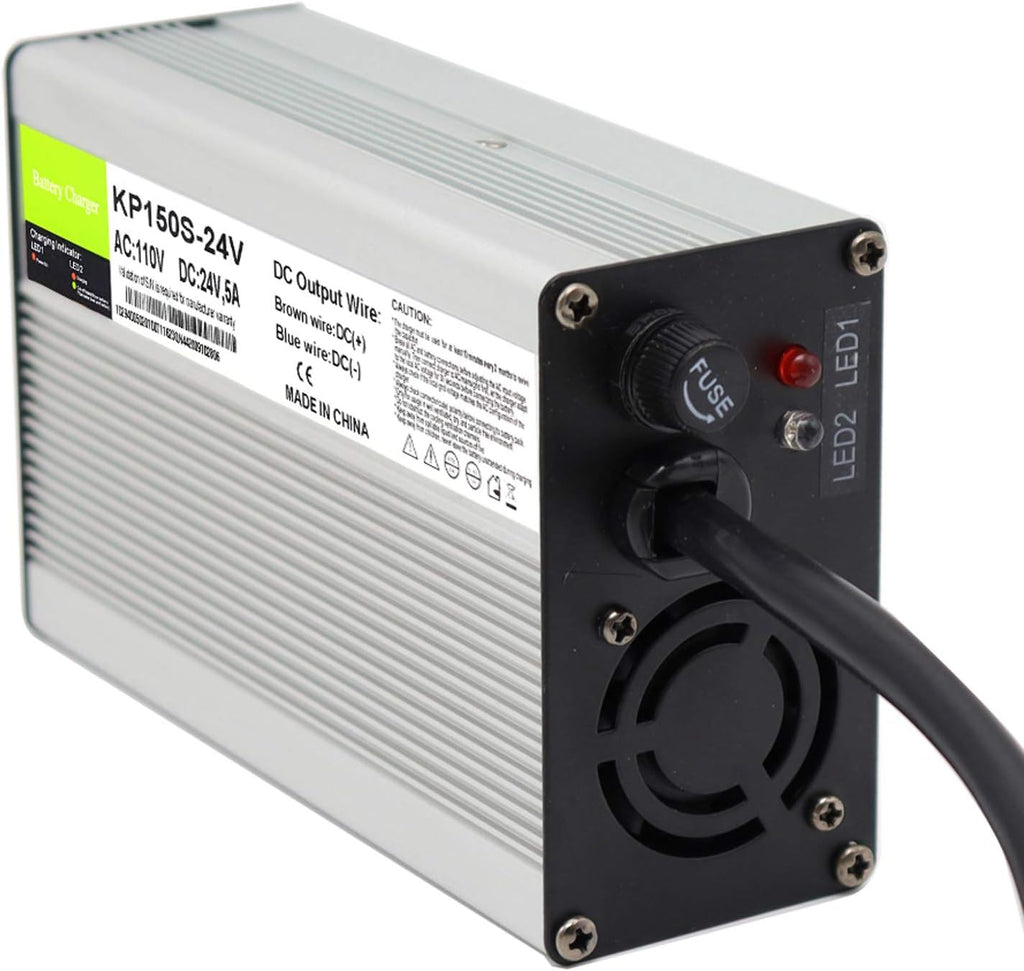 24V 5A Battery Charger with 3-Pin XLR Connector, Pack of 2 L195419