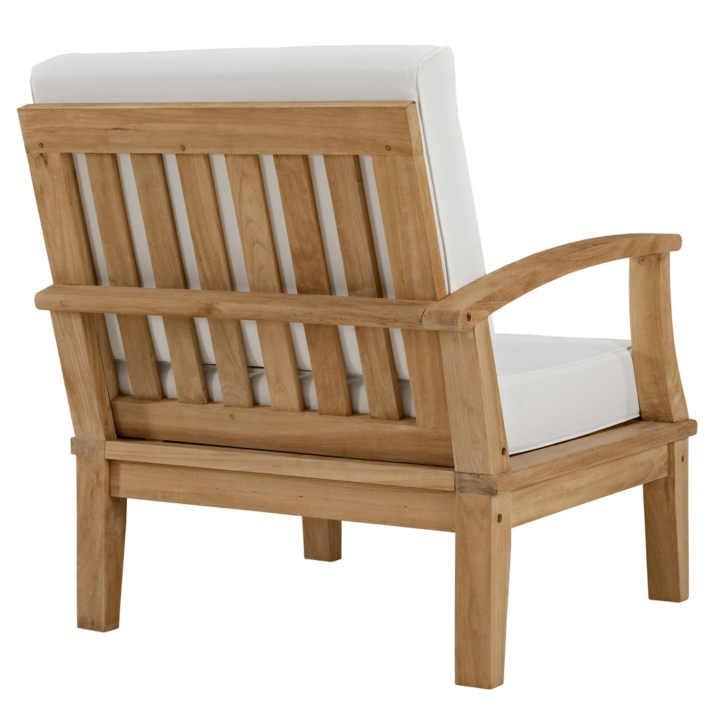 White Wood Left-Arm Patio Sofa H989118