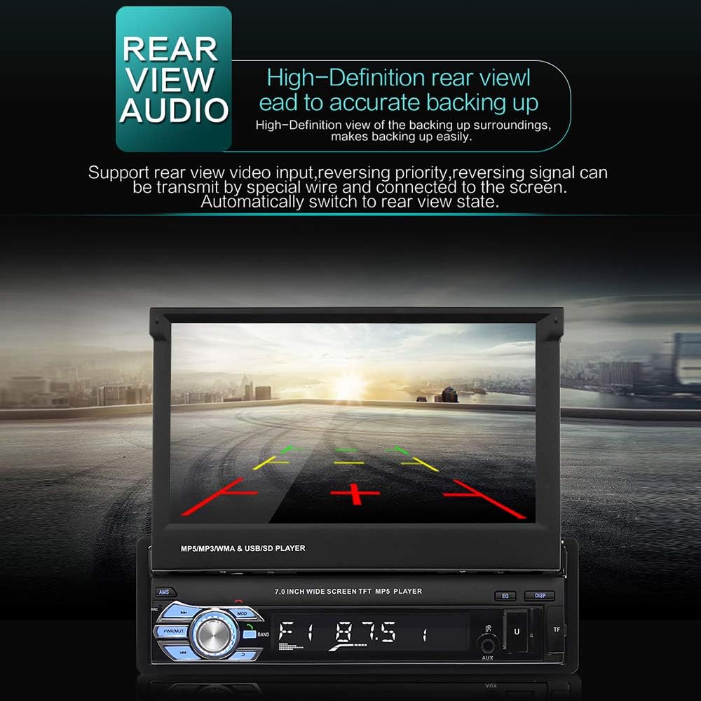 Single Din Touchscreen Car Stereo with Bluetooth FM Radio USB AUX Input T905394