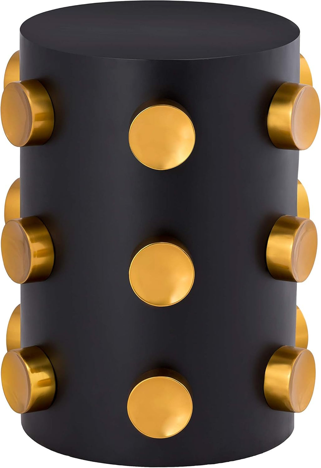 Black/Gold Cylindrical Side Table S79008
