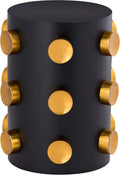 Black/Gold Cylindrical Side Table S79008