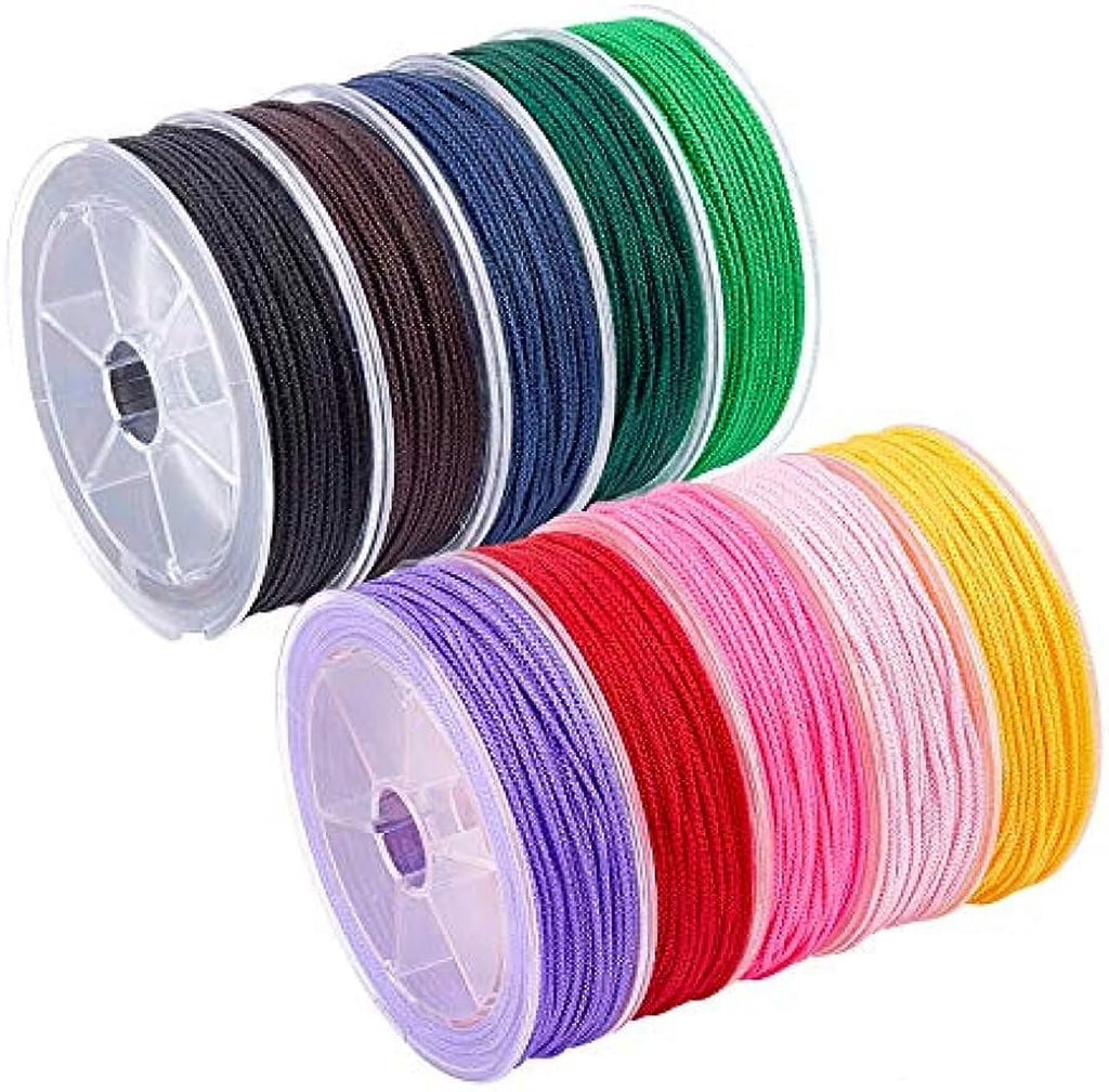 10 Colors 19 Yards/Roll 1.5mm Braided Nylon Threads 10Rolls/Set Q895