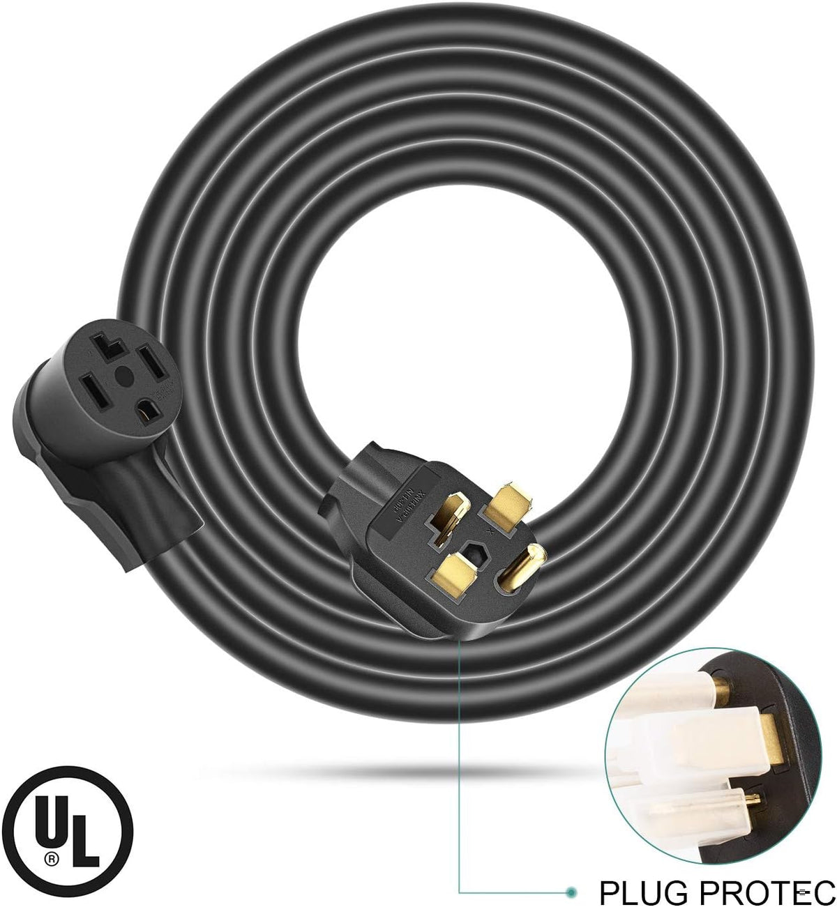 Dryer Extension Cord 4 Prong, 30 Amp, 10 Feet, Pack of 2 H101913