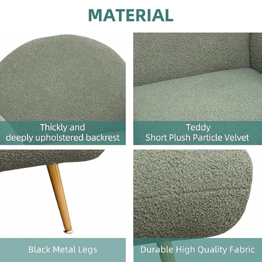 Green Upholstered Accent Chair with Metal Frame U136
